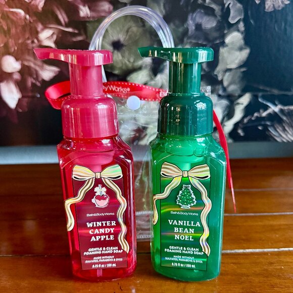NEW 3-Pc WINTER CANDY APPLE & VANILLA BEAN NOEL Foaming Hand Soap BBW in Bag - Picture 2 of 3
